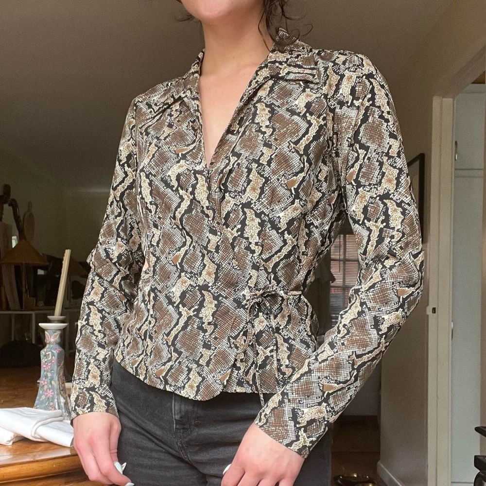 Vintage Snake Print Blouse